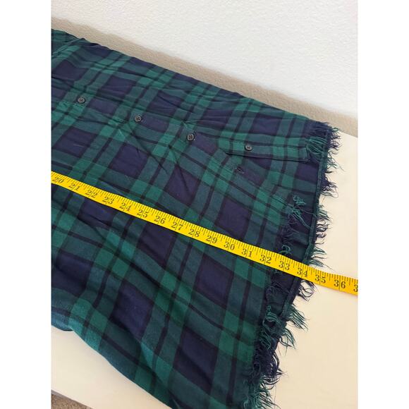 Mud Pie Womens Flannel Dress Blue Green Soft Western Size Medium - Picture 6 of 7